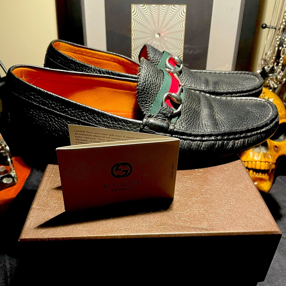 Gucci Leather Driver With Web